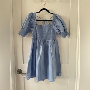 Athena Nap Dress Light Blue Glitter Check NWT